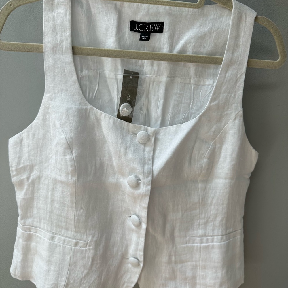 JCREW Linen Vest ~ Size 4 (fits like a 6)